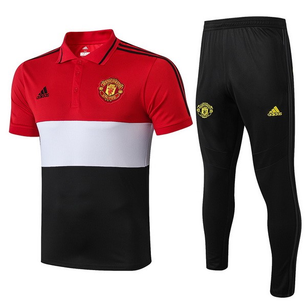 Polo Manchester United Conjunto Completo 2019/20 Rojo Blanco Negro